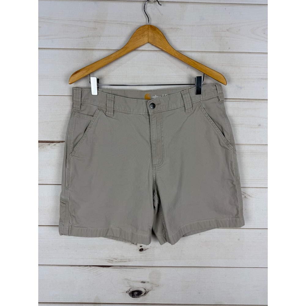 Carhartt Shorts Mens Size 34 Tan Khaki Relaxed Fit Canvas Work 102514 232
